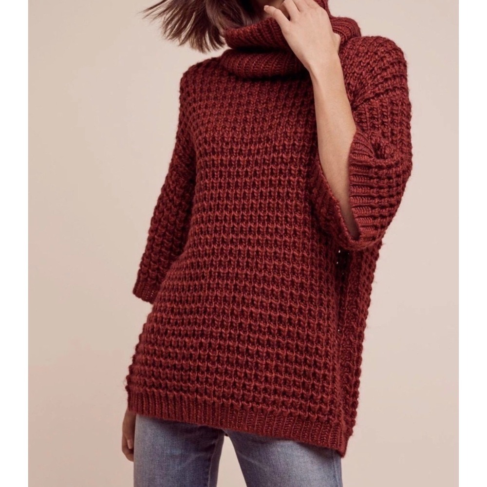 Anthropologie Tracy Reese Chunky Cowl Neck Sweater Women Large Wool Alpaca